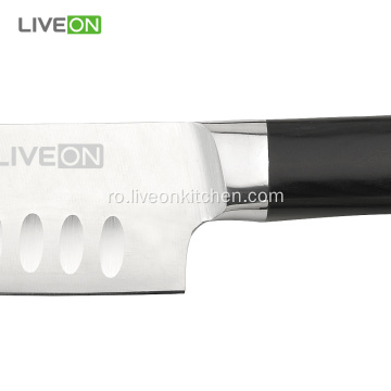 5Cr15MoV Oțel Pakka de lemn din lemn Santoku